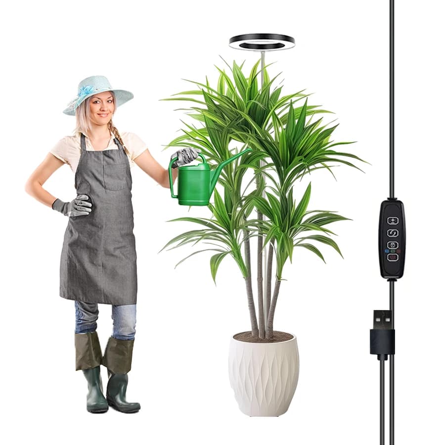 Telescopic up to 65 inch indoor full-spectrum growth light LED plant growth light with automatic timer and brightness adjustment